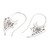 Polished Sterling Silver Drop Earrings with Floral Details 'Blooming Enchantment'