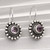 Sterling Silver Floral Drop Earrings with Amethyst Stone 'Enchanting Flower in Purple'