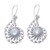 Sterling Silver Floral Drop Earrings with Blue Topaz Stones 'Blossoming Bali'