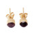 18k Gold-Plated Stud Earrings with Garnet Stone from Bali 'Petite Red'