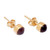 18k Gold-Plated Stud Earrings with Garnet Stone from Bali 'Petite Red'