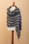 Handloomed Baby Alpaca Blend Striped Shawl in Black and Grey 'Classic Shades'