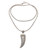 Mens 925 Silver Fang Pendant Necklace with Citrine Stone 'Mighty Yellow'