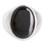 Men's Sterling Silver Domed Ring with Black Jade Jewel 'Gallantry and Luck'