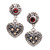 925 Silver Heart Dangle Earrings with Garnet  Gold Accents 'Frangipani Heart'