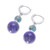 Sterling Silver Hoop Earrings with Lapis Lazuli  Turquoise 'Shining Duo'