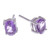 Sterling Silver Stud Earrings with Faceted Amethyst Gems 'Wisdom Maiden'