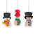 Set of Three Handcrafted Snowman Felt and Acrylic Ornaments 'Snowy Gentlemen'