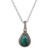 Sterling Silver Pendant Necklace with 3-Carat Emerald Gem 'Halo Effect in Green'