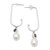 White Cultured Pearl and Faceted Onyx Dangle Earrings 'The Mystic Pearls'