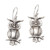 Sterling Silver Owl-Motif Dangle Earrings 'Feathery Friends'