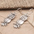 Sterling Silver Owl-Motif Dangle Earrings 'Feathery Friends'