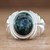 Men's Oval Bezel Dark Green Jade Band Ring from Guatemala 'Temperance in Dark Green'