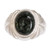 Men's Oval Bezel Dark Green Jade Band Ring from Guatemala 'Temperance in Dark Green'