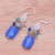 Sterling Silver and Quartz Dangle Earrings 'Blueberry Soda'