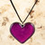 Handmade Fuchsia Glass Heart Necklace 'Heart of Fuchsia'
