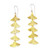 Artisan Made 4 Inch Modern Brass Dangle Earrings 'Golden Christmas'