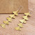 Artisan Made 4 Inch Modern Brass Dangle Earrings 'Golden Christmas'
