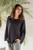 Long-Sleeve Cotton Gauze Blouse from Thailand 'Modern Look in Black'