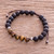 Natural Tiger's Eye and Lava Stone Bracelet 'Cool Contrast in Brown'