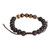 Natural Tiger's Eye and Lava Stone Bracelet 'Cool Contrast in Brown'