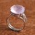 Brazilian Rose Quartz and Silver Solitaire Ring 'Dawn Cloud'