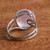 Brazilian Rose Quartz and Silver Solitaire Ring 'Dawn Cloud'