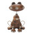 Artisan Crafted Albesia Wood Frog-Motif Statuette 'Leap Frog'
