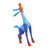 Wood Giraffe Alebrije Hand Painted in Blue and Ochre 'Stargazing Giraffe in Blue'