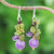Thai Peridot and Amethyst Dangle Earrings 'Violet Forest'