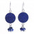 Lapis Lazuli and Sterling Silver Dangle Earrings 'Fairy Love'