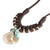 Cord Necklace with Wire and Bead Pendant 'Crystal Spiral'