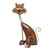 Handcrafted Albesia Wood Cat Statuette 'Chocolate Cat'