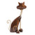 Handcrafted Albesia Wood Cat Statuette 'Chocolate Cat'