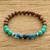 Beaded Bracelet of Agate  Turquoise 'Serene Beach'