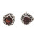 Garnet and Sterling Silver Stud Earrings 'Mon Amour'