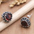 Garnet and Sterling Silver Stud Earrings 'Mon Amour'