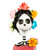 Papier Mache Catrina Figure with Rose Themed Dress 'Catrina in Spring'