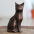Hand Crafted Copper-Plated Brass Cat Statuette 'Royal Friend'