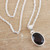 Smoky Quartz and Sterling Silver Pendant Necklace 'Grey Vapor'