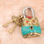 Brass Lock and Key Set with Owl Motif 3 Pieces 'Forever Mine'