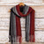 Red and Gray Baby Alpaca Blend Hand-woven Striped Scarf 'Reds and Grays'