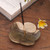 Hand-Carved Floral Wood Incense Holder from Bali 'Blooming Peace'