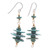 Reconstituted Turquoise Dangle Earrings with 14k Gold Accent 'Mystic Discs'