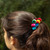 Multicolor Pompom Scrunchies from Peru Pair 'Dancing at the Andean Festival'