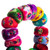 Multicolor Pompom Scrunchies from Peru Pair 'Dancing at the Andean Festival'