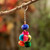Handcrafted Multicolor Pompom Hat-Shaped Keychain from Peru 'Merry Little Hat'