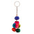 Handcrafted Multicolor Pompom Hat-Shaped Keychain from Peru 'Merry Little Hat'