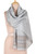 Handloomed Cotton Blend Ash Shawl with Printed Leafy Details 'Ash Elegance'