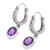 Sterling Silver Dangle Earrings with Amethyst Stones 'Purple Beautiful Lady'